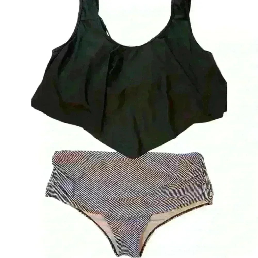Ruffle Tankini High Waist Shorts